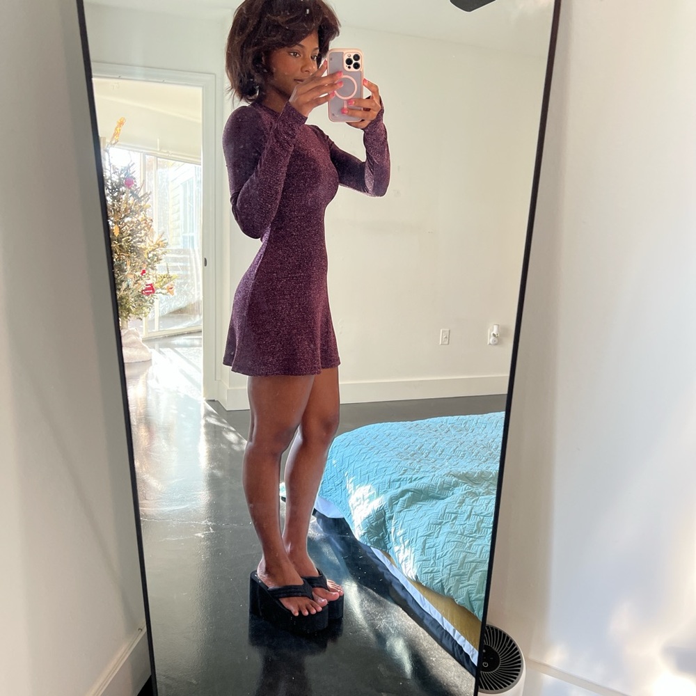 Reformation Purple Long Sleeve Dress